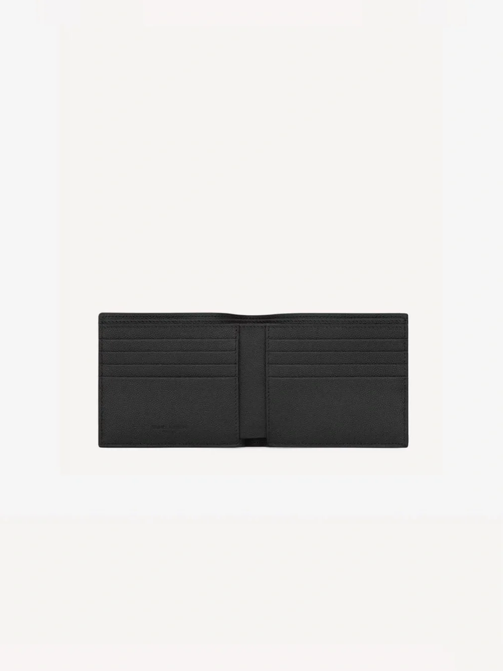 Saint Laurent Black Pebbled Leather Card Sleeve